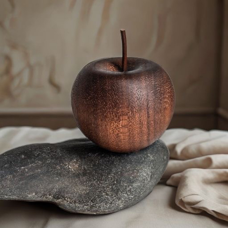 Home Fragrance Oil - 1 個の木製リンゴ型エッセンシャルオイルディフューザーフレグランスディフューザーは、家庭のバスルームの車の装飾に適しています