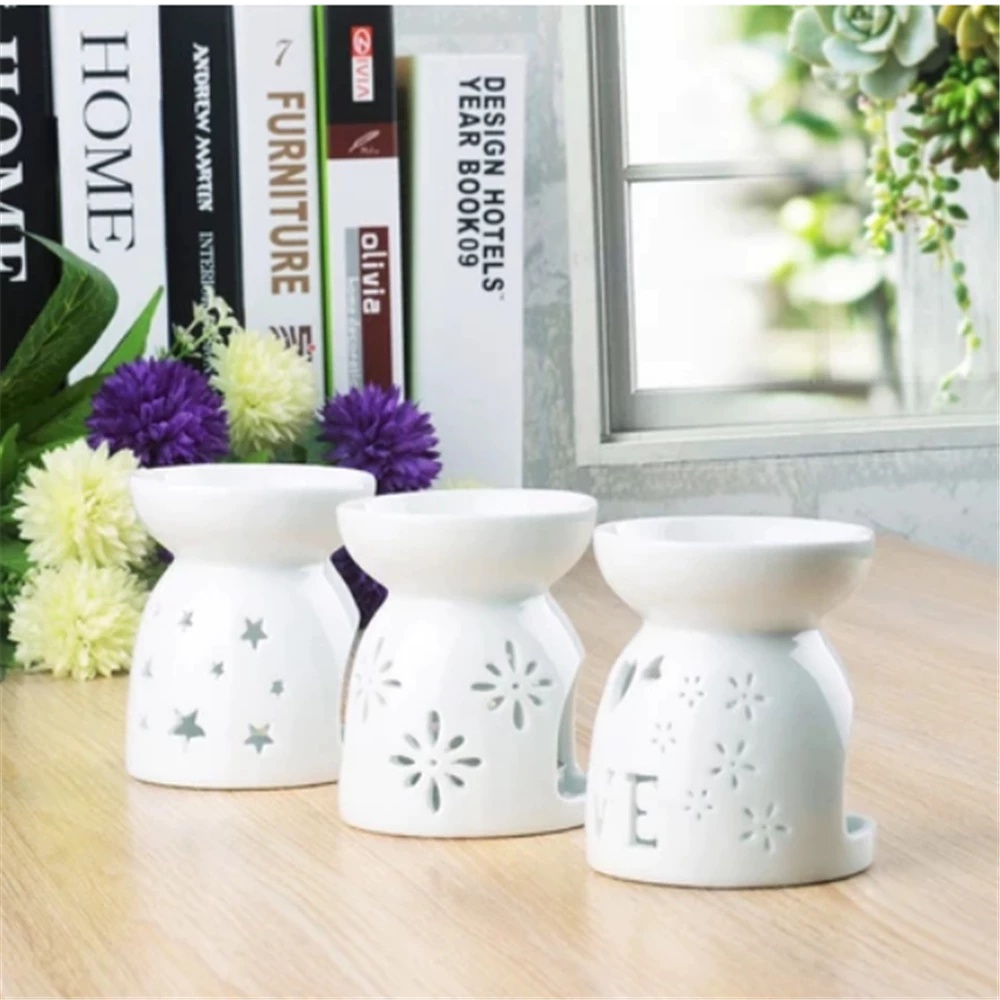 Ceramic Oil Burner - ティーライトキャンドルホルダー エッセンシャルオイルバーナー ディフューザー インセンスオイルバーナー フレグランスナイトランプ セラミックインセンスバーナー