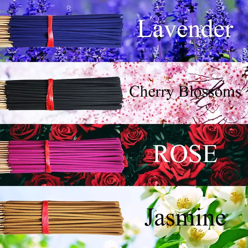 Home Fragrance Rose - 80/200 天然香スティック - ホームデコレーション、茶室、ホテル | 瞑想に適しており、睡眠を助ける