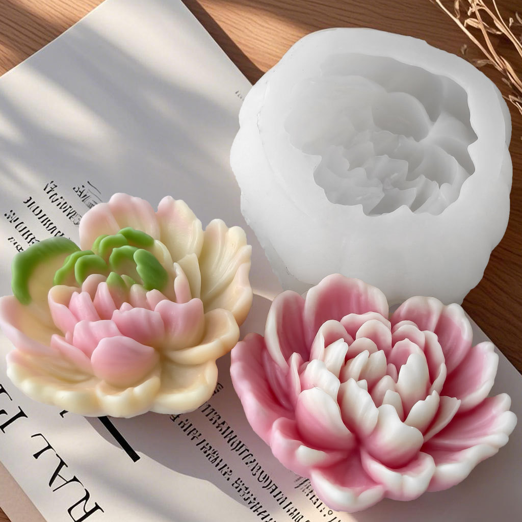 Home Fragrance Rose - DIY バラの花シリコーン型手作りアロマキャンドル石膏フォーム装飾品型石鹸キャンドル作成用品