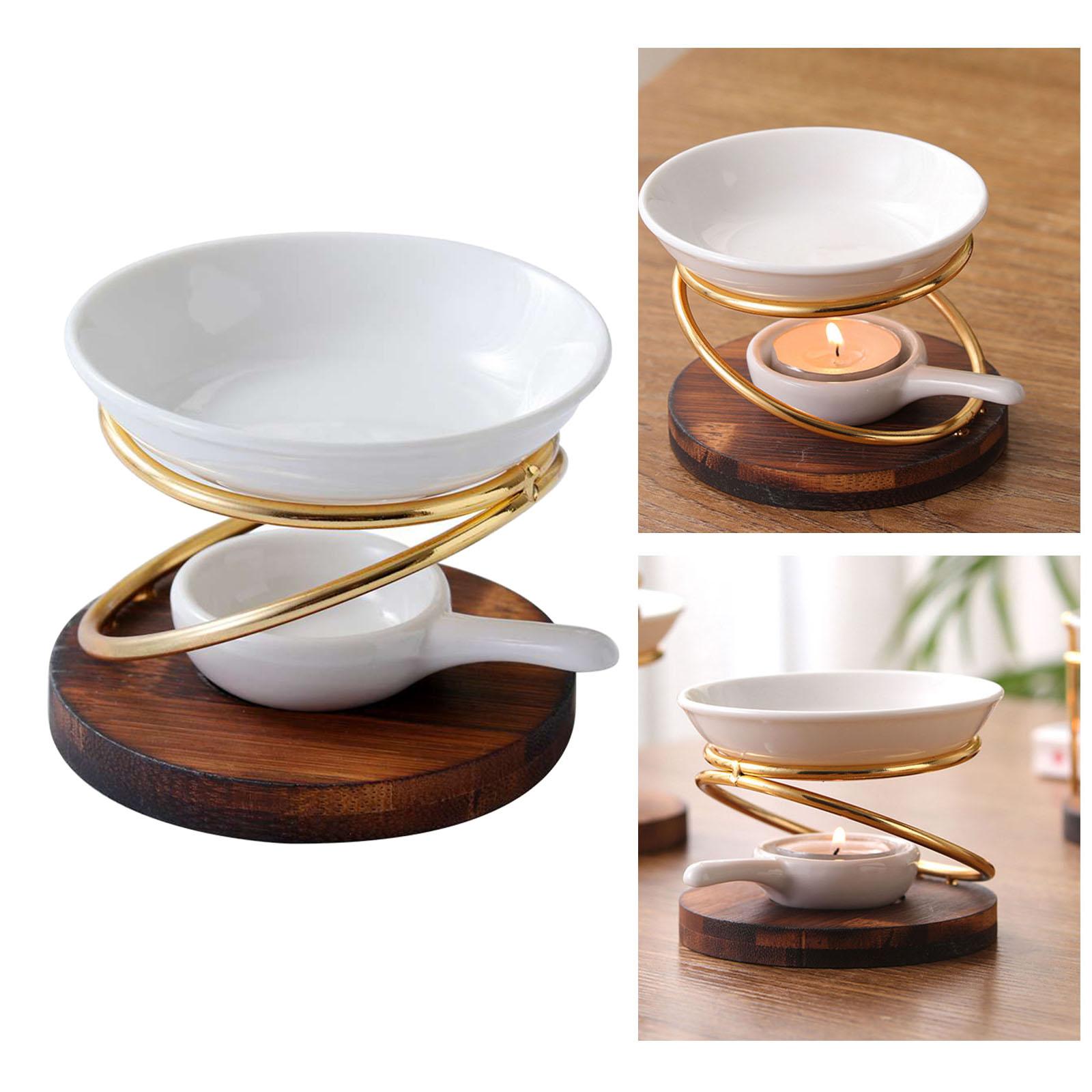 Ceramic Oil Burner - キャンドルスプーン付きアロマオイルバーナー,ワックス香炉,オフィス,リビングルーム,スパ,ヨガ,家の装飾,結婚式の贈り物