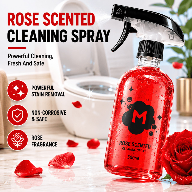 Home Fragrance Rose - トイレクリーナー ローズの香り 汚れ落とし エコフレンドリー 速効性 家庭用浴室洗浄液