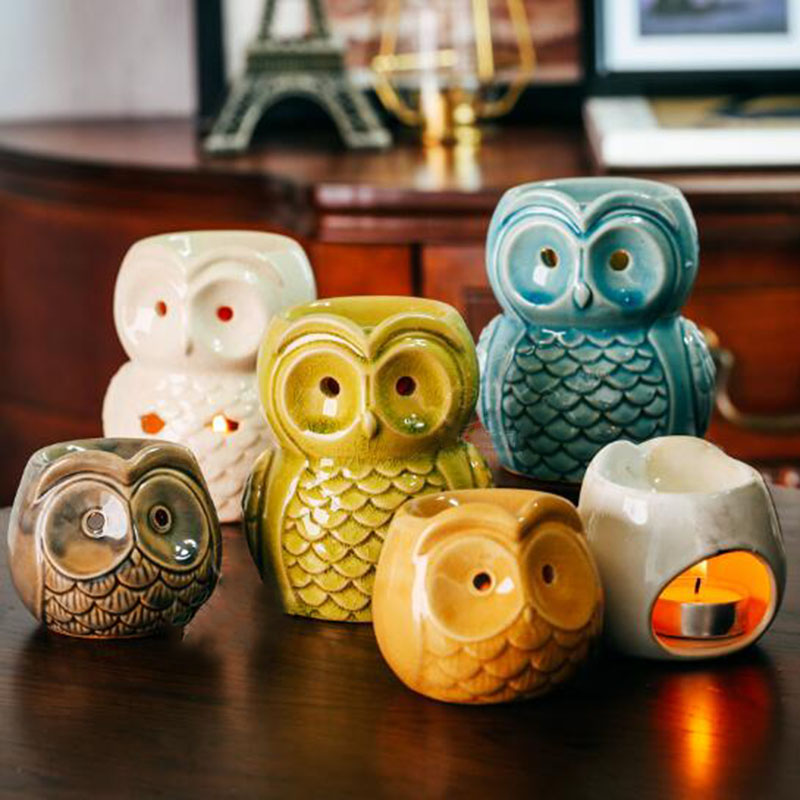 Ceramic Oil Burner - アロマテラピー用セラミックバーナー,アロマオイルランプ,ギフトと工芸品,家の装飾,エッセンシャルオイル,バーガンキャンドル