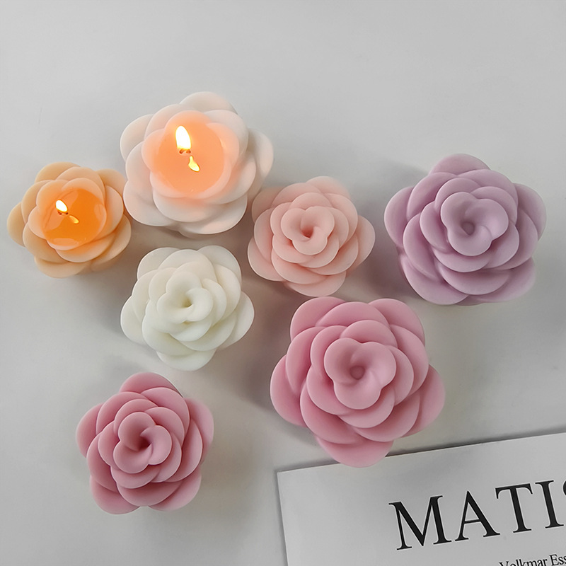 DIY バラの花シリコーン型手作りアロマキャンドル石膏フォー - Home Fragrance Rose のレビューと価格