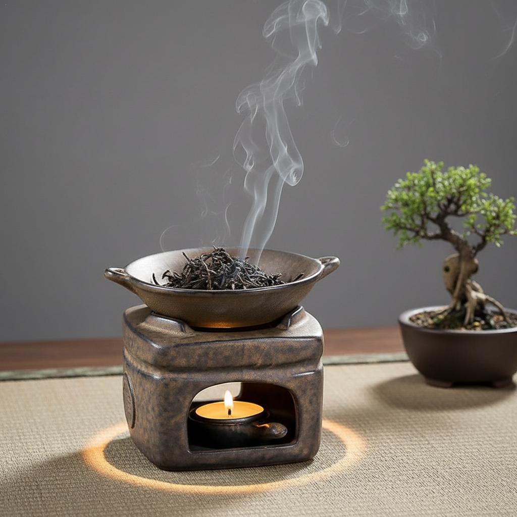 アロマセラピー アロマバーナー 3 in 1 粗陶器 ティー - Ceramic Oil Burner のレビューと価格