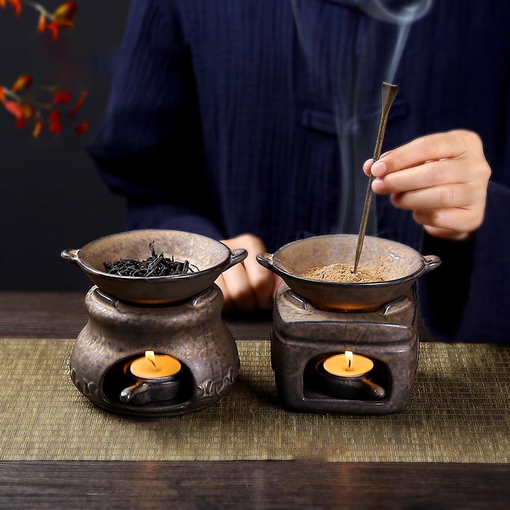 アロマセラピー アロマバーナー 3 in 1 粗陶器 ティー - Ceramic Oil Burner のレビューと価格