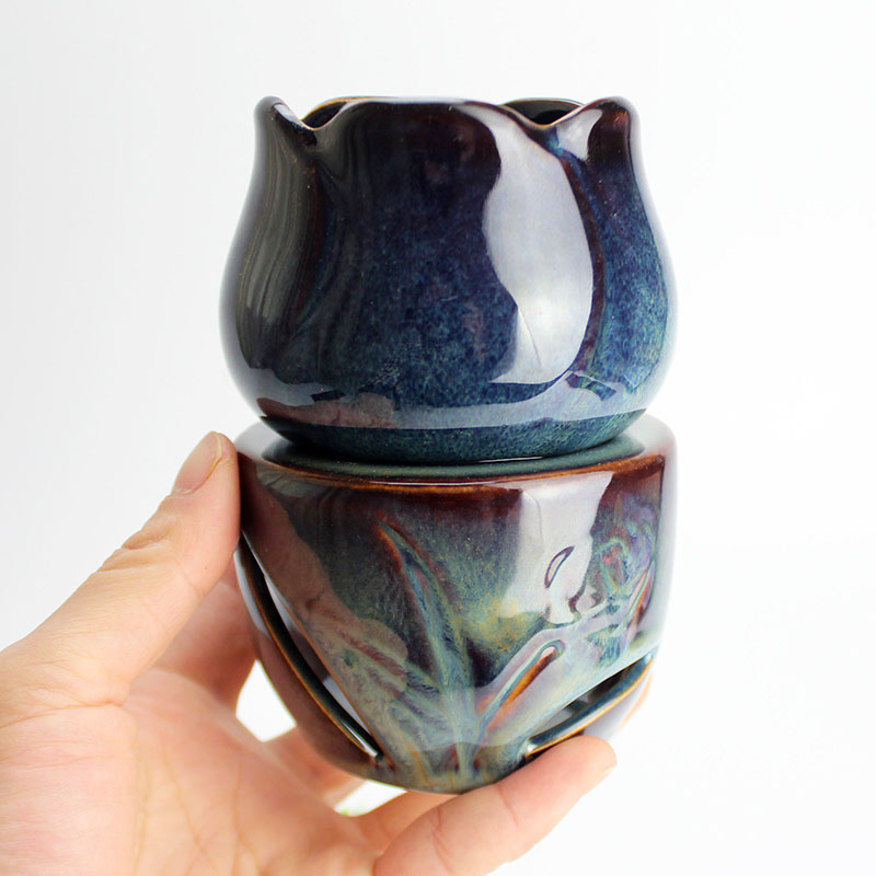 大容量プリントアロマバーナーキャンドルキャンドルロマセラピー - Ceramic Oil Burner のレビューと価格