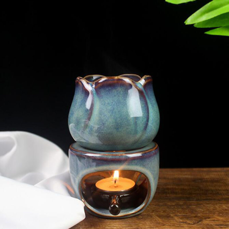 大容量プリントアロマバーナーキャンドルキャンドルロマセラピー - Ceramic Oil Burner のレビューと価格