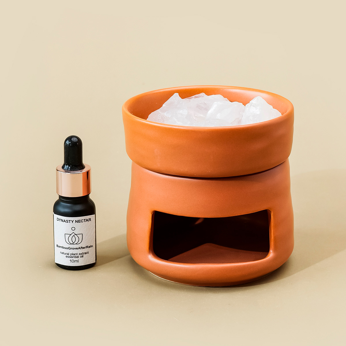 1セット天然クリスタルアロマストーン、セラミックアロマバーナ - Ceramic Oil Burner のレビューと価格