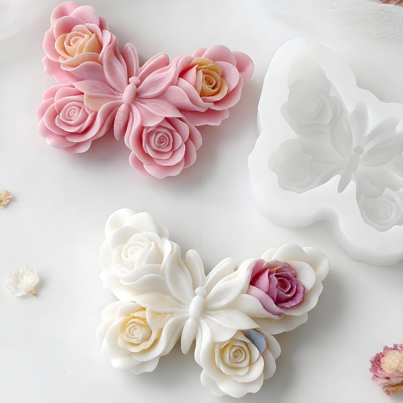DIY ローズバタフライフォームシリコーン型手作りアロマキャ - Home Fragrance Rose のレビューと価格