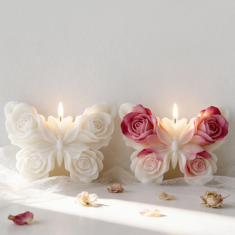 DIY ローズバタフライフォームシリコーン型手作りアロマキャ - Home Fragrance Rose のレビューと価格