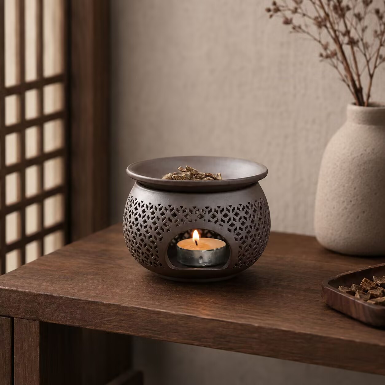 セラミック彫刻香炉屋内アロマディフューザーエッセンシャルオイ - Ceramic Oil Burner のレビューと価格